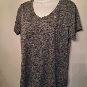 Under Armour Gray Marled V-Neck Short Sleeve Tee